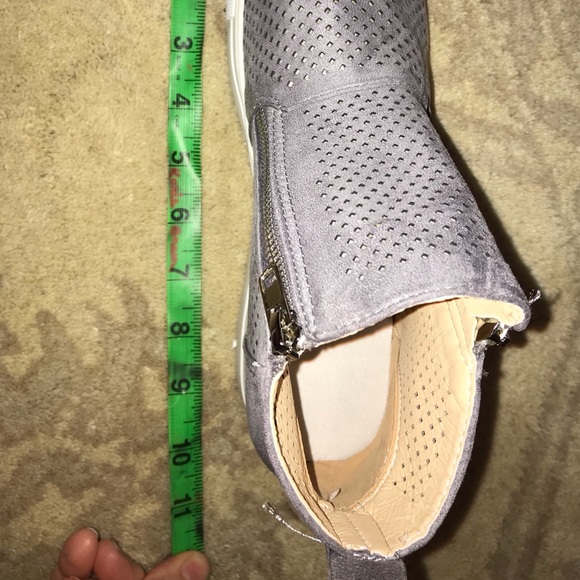 Never Worn Raised Heel Zip Up High Top Sneakers - Picture 6 of 6